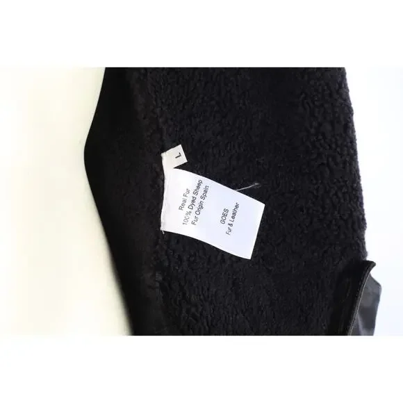 GOES Brown Suede Dyed Sheep Shearling Zip Winter Coat Size L